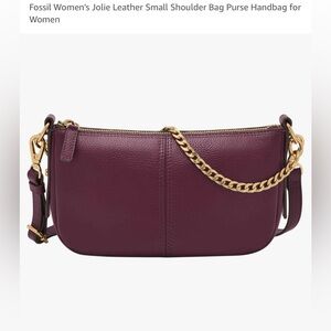 Fossil women’s Jolie leather small shoulder bag purse handbag for women.